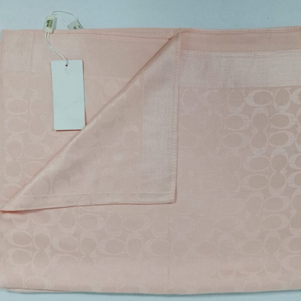Authentic Coach Stole Shawl Wrap 65%Cashmere 35% Silk Peach Used - Picture 4 of 11